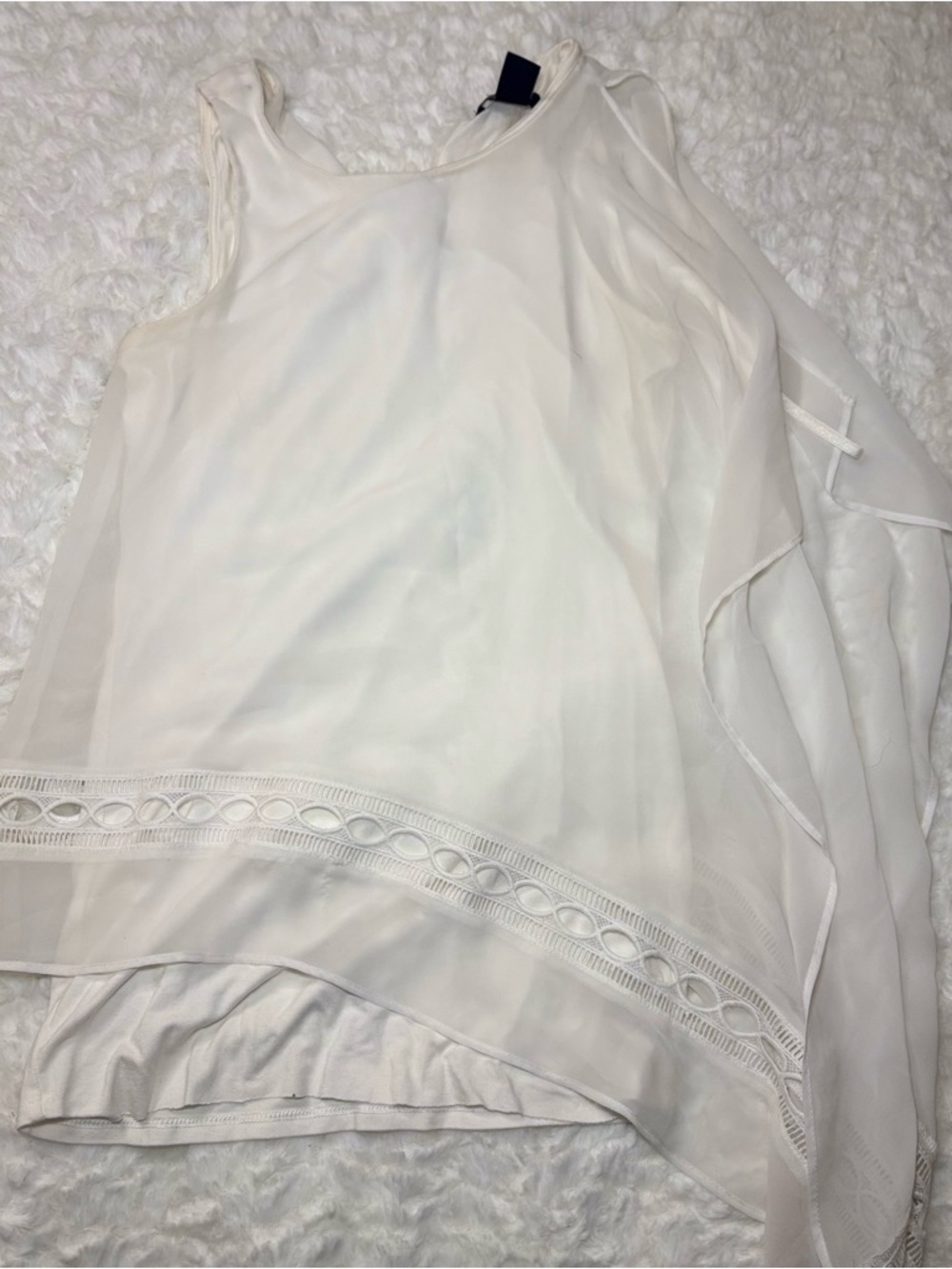 White House Black Market Ivory Chiffon Sleeveless Blouse